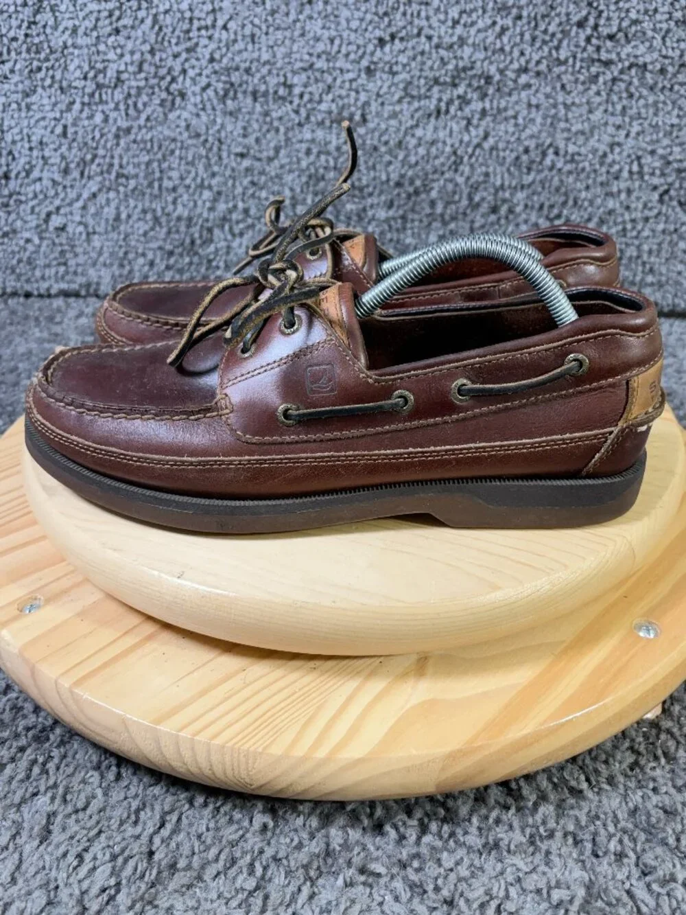 Sperry Top-Sider Mako Boat Shoes Mens Size 11 Brown Leather Moc Preppy Loafer
